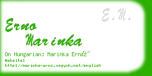 erno marinka business card